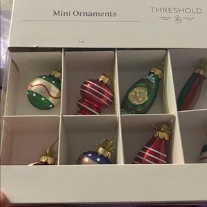 Set of 12 Mini Christmas Glass Ornaments - Threshold